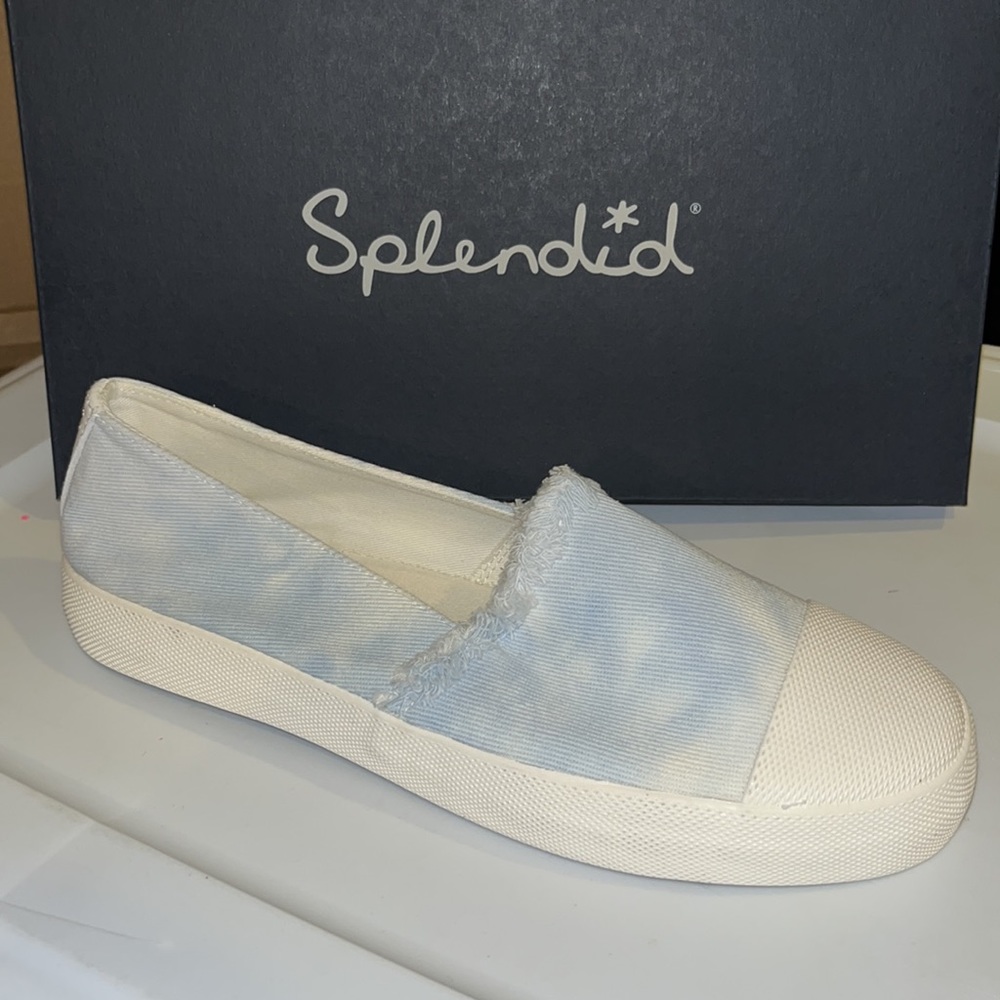 Splendid Blue Tie-Dye Aida Distressed Platform Slip-On Sneaker Size 9 Shoes NEW